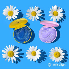 Invisalign pink and green aligner case gif