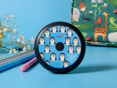 Invisalign Aligner Case Penguins Design on blue background